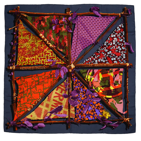 HERMES CARRE 90 SCARF LE ROBINSON CHIC MULTICOLOR 90343335