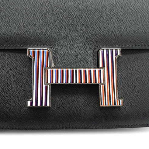 HERMES CONSTANCE3 24 OPTIQUE BLACK VEAU MONSIEUR SHOULDER BAG 2019 D STAMP PALLADIUM HARDWARE 90326730