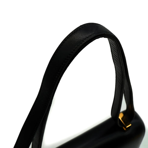 HERMES CONSTANCE 23 BLACK BOX CALF SHOULDER BAG 1982 CIRCLE L GOLD HARDWARE 90346653