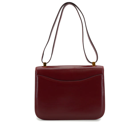 HERMES CONSTANCE 23 ROUGE H BOX CALF SHOULDER BAG 1979 CIRCLE I GOLD HARDWARE 90335830