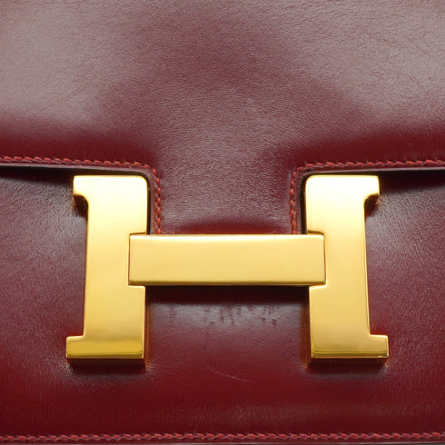 HERMES CONSTANCE 23 ROUGE H BOX CALF SHOULDER BAG 1979 CIRCLE I GOLD HARDWARE 90335830