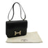 HERMES CONSTANCE 24 BLACK BOX CALF SHOULDER BAG 1998 SQUARE B MATT HARDWARE 90343325