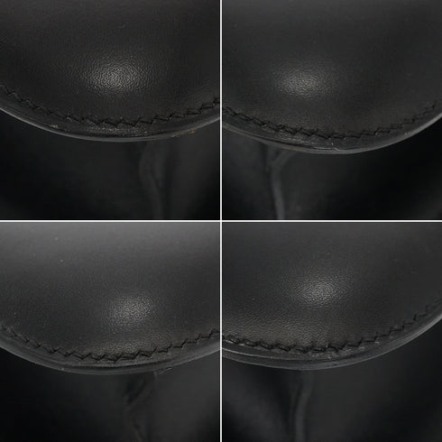 HERMES CONSTANCE 24 BLACK BOX CALF SHOULDER BAG 1998 SQUARE B MATT HARDWARE 90343325