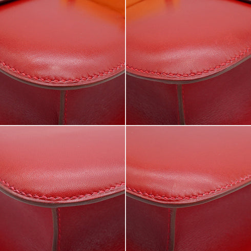 HERMES CONSTANCE 24 ROUGE GARANCE BOX CALF SHOULDER BAG 2003 SQUARE G GUILLOCHE HARDWARE 90339636
