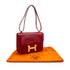 HERMES CONSTANCE 24 ROUGE GARANCE BOX CALF SHOULDER BAG 2011 SQUARE O GUILLOCHE HARDWARE 90324746