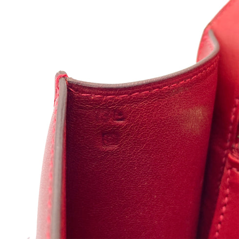 HERMES CONSTANCE 24 ROUGE GARANCE BOX CALF SHOULDER BAG 2011 SQUARE O GUILLOCHE HARDWARE 90324746