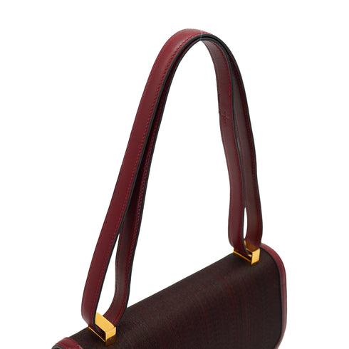 HERMES CONSTANCE 24 ROUGE H CRINOLINE BOX CALF SHOULDER BAG 1978 CIRCLE H GOLD HARDWARE 90332920