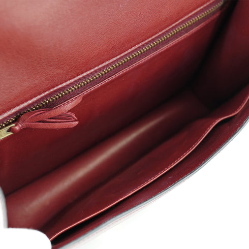HERMES CONSTANCE 24 ROUGE H CRINOLINE BOX CALF SHOULDER BAG 1978 CIRCLE H GOLD HARDWARE 90332920