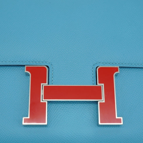 HERMES CONSTANCE 3 24 BLEU DU NORD VEAU EPSOM SHOULDER BAG 2019 D STAMP PALLADIUM HARDWARE 90348314