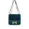 HERMES CONSTANCE 3 24 BLEU OCEAN MALACHITE DEBRIS SWIFT SHOULDER BAG 2015 T STAMP GOLD HARDWARE 90327186