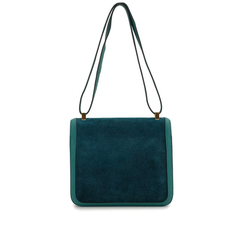 HERMES CONSTANCE 3 24 BLEU OCEAN MALACHITE DEBRIS SWIFT SHOULDER BAG 2015 T STAMP GOLD HARDWARE 90327186