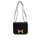 HERMES CONSTANCE 3 MINI 18 BLACK BOXCALF SATIN SHOULDER BAG 2011 SQUARE O GOLD HARDWARE 90339633