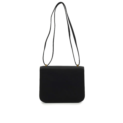HERMES CONSTANCE 3 MINI 18 BLACK BOXCALF SATIN SHOULDER BAG 2011 SQUARE O GOLD HARDWARE 90339633