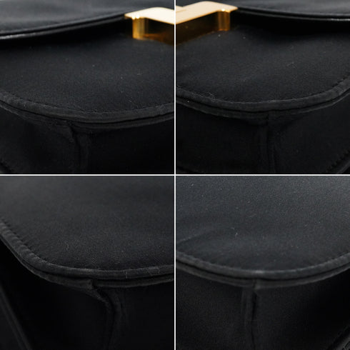 HERMES CONSTANCE 3 MINI 18 BLACK BOXCALF SATIN SHOULDER BAG 2011 SQUARE O GOLD HARDWARE 90339633