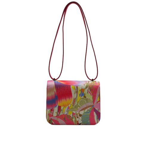 HERMES CONSTANCE 3 MINI 18 KYOTO MARBLE ROSE AZALEE ROSE MEXICO SWIFT SILK 2021 Z STAMP PALLADIUM HARDWARE 90351823