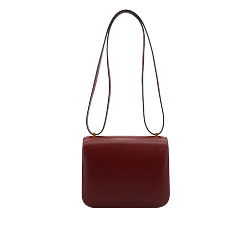 HERMES CONSTANCE 3 MINI 18 ROUGE H BOX CALF SHOULDER BAG 2018 C STAMP GOLD HARDWARE 90345998