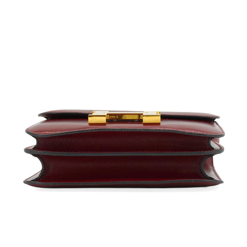 HERMES CONSTANCE 3 MINI 18 ROUGE H BOX CALF SHOULDER BAG 2018 C STAMP GOLD HARDWARE 90345998