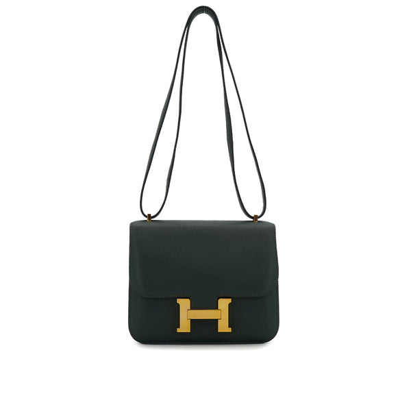 HERMES CONSTANCE 3 MINI 18 VERT ANGLAIS EVER COLOR SHOULDER BAG 2017 A STAMP GOLD HARDWARE 90326729