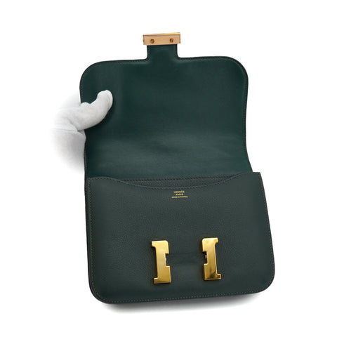 HERMES CONSTANCE 3 MINI 18 VERT ANGLAIS EVER COLOR SHOULDER BAG 2017 A STAMP GOLD HARDWARE 90326729