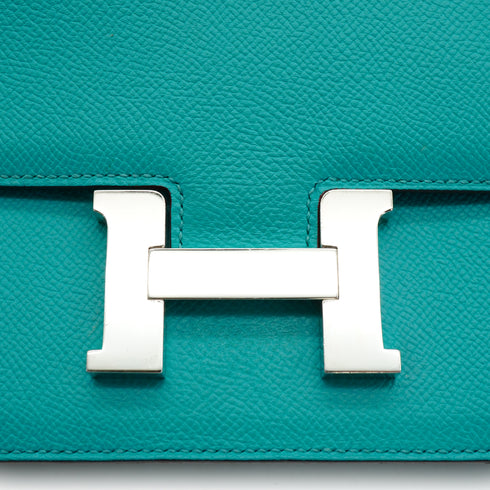 HERMES CONSTANCE ELAN 25 BLUE PAON VEAU EPSOM SHOULDER BAG 2012 SQUARE P PALLADIUM HARDWARE 90337542