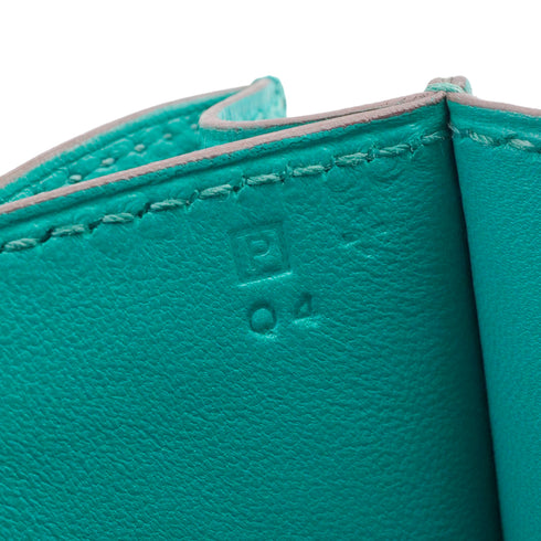 HERMES CONSTANCE ELAN 25 BLUE PAON VEAU EPSOM SHOULDER BAG 2012 SQUARE P PALLADIUM HARDWARE 90337542