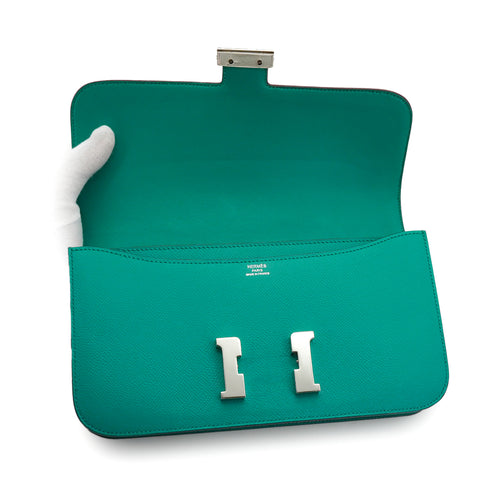HERMES CONSTANCE ELAN 25 BLUE PAON VEAU EPSOM SHOULDER BAG 2012 SQUARE P PALLADIUM HARDWARE 90337542