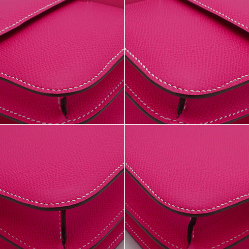HERMES CONSTANCE ELAN 25 ROSE TYRIEN VEAU EPSOM SHOULDER BAG 2013 SQUARE Q GOLD HARDWARE 90335890