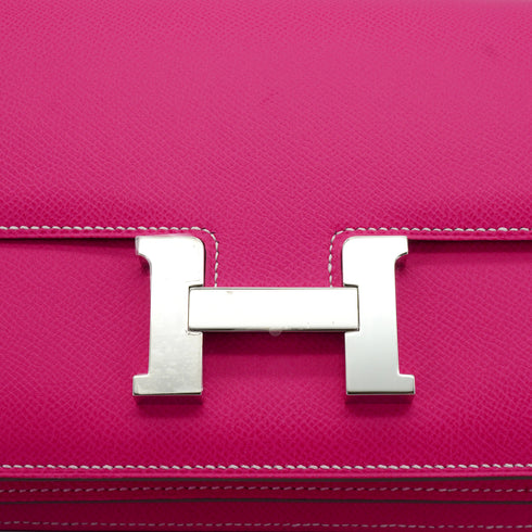HERMES CONSTANCE ELAN 25 ROSE TYRIEN VEAU EPSOM SHOULDER BAG 2013 SQUARE Q GOLD HARDWARE 90335890