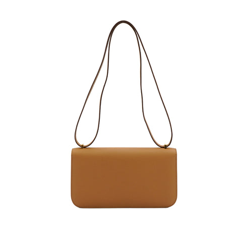 HERMES CONSTANCE ELAN BISCUIT EPSOM SHOULDER BAG 2025 K STAMP GOLD HARDWARE 90347825