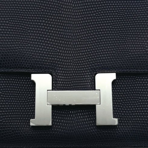 HERMES CONSTANCE MINI 18 AIZOME TOMEKON LIZARD SHOULDER BAG 2022 U PALLADIUM HARDWARE 90311955