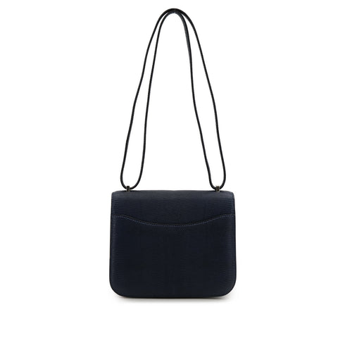 HERMES CONSTANCE MINI 18 AIZOME TOMEKON LIZARD SHOULDER BAG 2022 U PALLADIUM HARDWARE 90311955