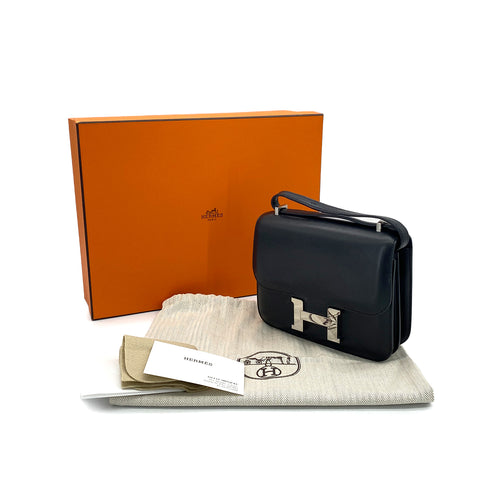 HERMES CONSTANCE 3 MINI 18 BLACK EVERCALF SHOULDER BAG 2017 A STAMP PALLADIUM HARDWARE 90322780