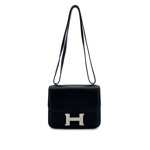 HERMES CONSTANCE 3 MINI 18 BLACK EVERCALF SHOULDER BAG 2017 A STAMP PALLADIUM HARDWARE 90322780