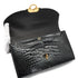 HERMES CORDELIERE ALLIGATOR BLACK HAND BAG 1990 CIRCLE T GOLD HARDWARE 90335570