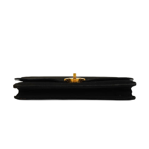 HERMES DEMI LUNE BLACK SUEDE HAND BAG GOLD HARDWARE 90348979