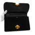 HERMES DEMI LUNE BLACK SUEDE HAND BAG GOLD HARDWARE 90348979