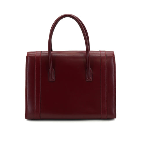 HERMES DRUG 27 ROUGE H BOX CALF HAND BAG 1979 CIRCLE I GOLD HARDWARE 90334127