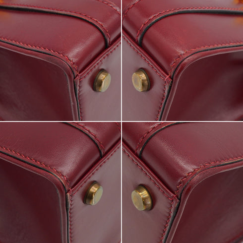 HERMES DRUG 27 ROUGE H BOX CALF HAND BAG 1979 CIRCLE I GOLD HARDWARE 90334127