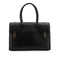 HERMES DRUG 32 BLACK BOX CALF HAND BAG 2002 SQUARE F PALLADIUM HARDWARE 90334266