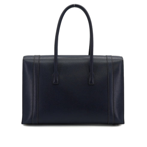HERMES DRUG 32 BLUE ROY LISSE HAND BAG 2002 SQUARE F PALLADIUM HARDWARE 90334267