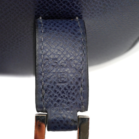 HERMES DRUG 32 BLUE ROY LISSE HAND BAG 2002 SQUARE F PALLADIUM HARDWARE 90334267