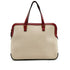 HERMES ESCAPADA ROUGE H TOILE H BOX CALF HAND BAG 2002 SQUARE F GOLD HARDWARE 90341717