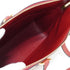 HERMES ESCAPADA ROUGE H TOILE H BOX CALF HAND BAG 2002 SQUARE F GOLD HARDWARE 90341717