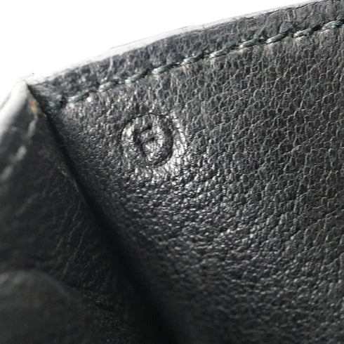 HERMES EUGENIE BLACK BOX CALF CLUTCH BAG 1976 CIRCLE F GOLD HARDWARE 90340130