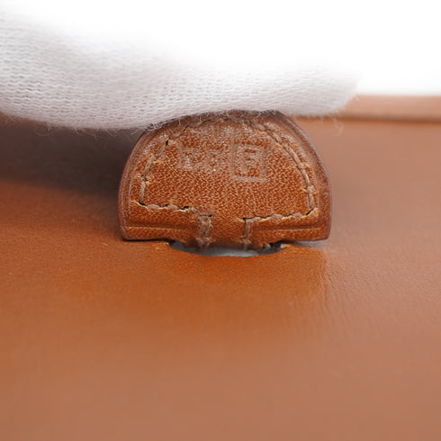 HERMES EVELYNE TPM NOISETTE BOX CALF SHOULDER BAG 2002 SQUARE F 90332915