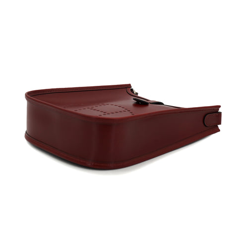 HERMES EVELYNE TPM ROUGE H BOX CALF SHOULDER BAG 2002 SQUARE F 90327386