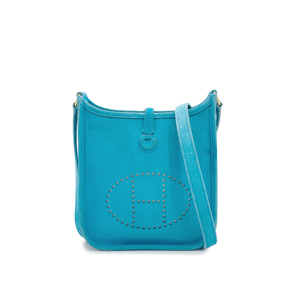 HERMES EVELYNE TPM TURQUOISE DOBRIS SHOULDER BAG 2005 SQUARE I 90327383