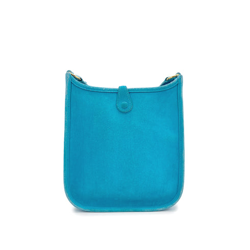HERMES EVELYNE TPM TURQUOISE DOBRIS SHOULDER BAG 2005 SQUARE I 90327383
