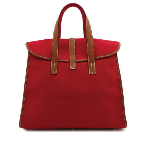 HERMES FEU DOU ROUGE H FEUTRE HAND BAG 2007 SQUARE K 90312924