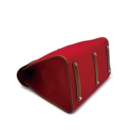 HERMES FEU DOU ROUGE H FEUTRE HAND BAG 2007 SQUARE K 90312924